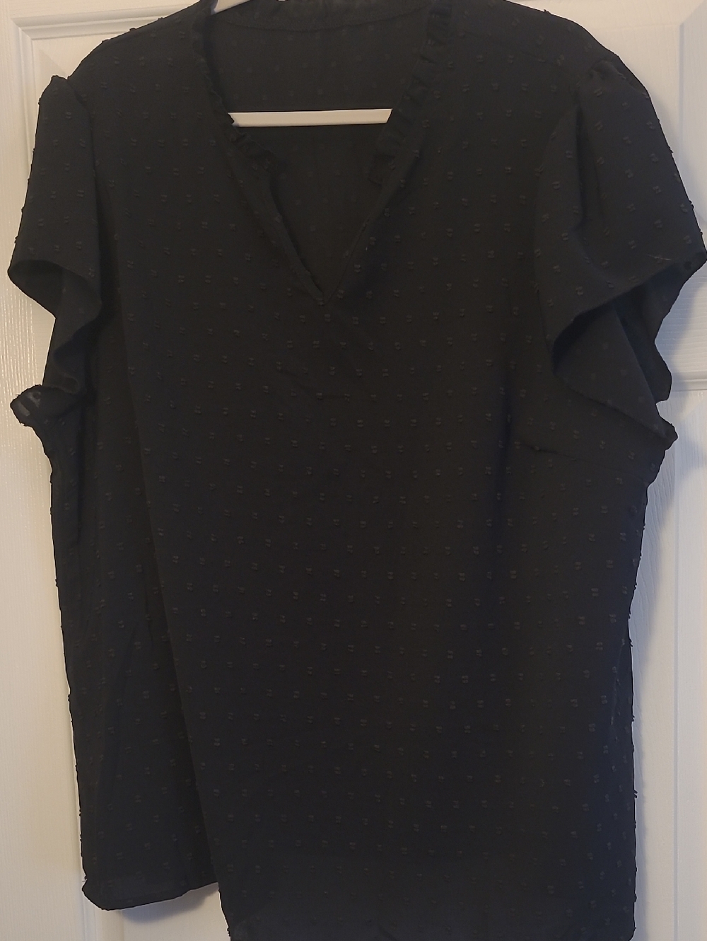 SHEIN Black Textured V-Neck Women’s Top